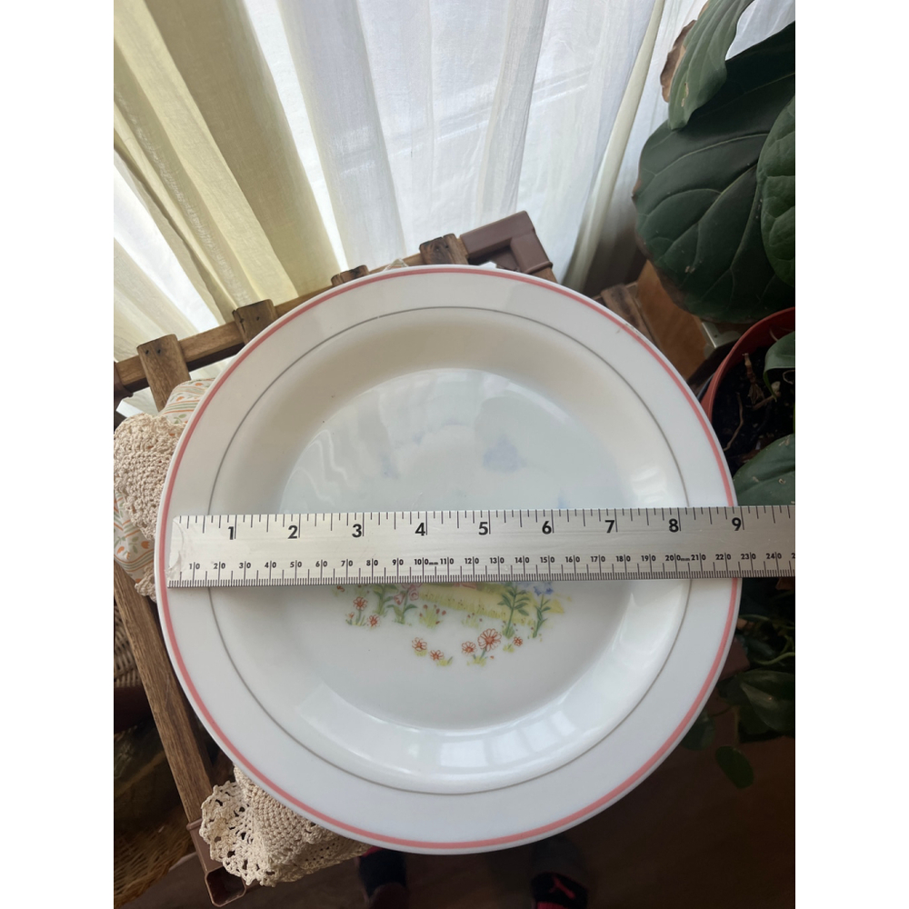 Arcopal White Pink Floral Dinnerware Plate One Size - Picture 2 of 5